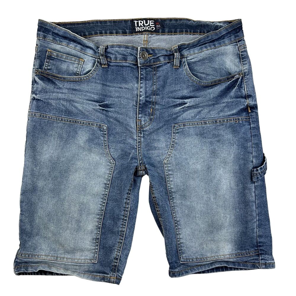 True Indigo Carpenter Shorts T8844 Men's Blue Denim Size 40